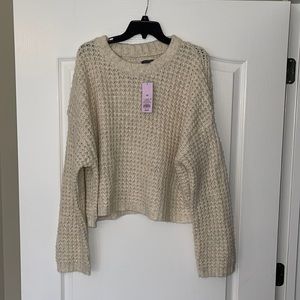 Wild Fable knitted sweater cropped cream sweater XXL